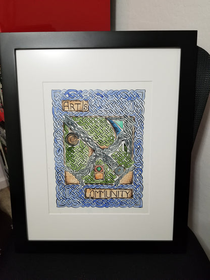 Art is Community - Original Watercolor and Ink Painting