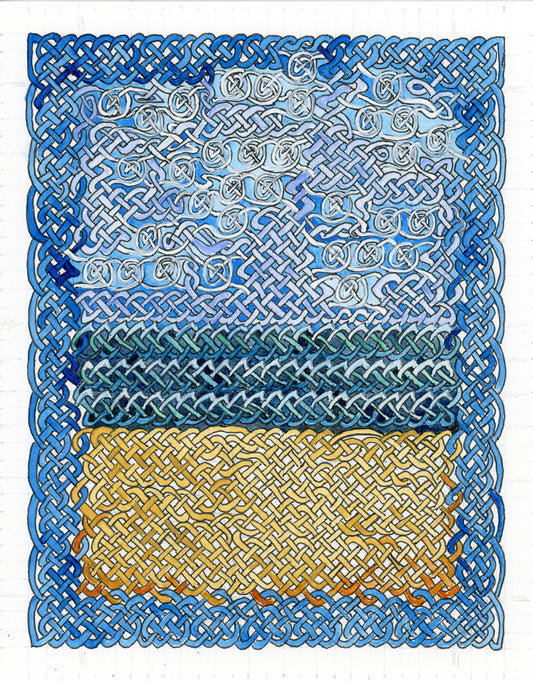 Wind on the Sea - Original Watercolor and Ink Painting