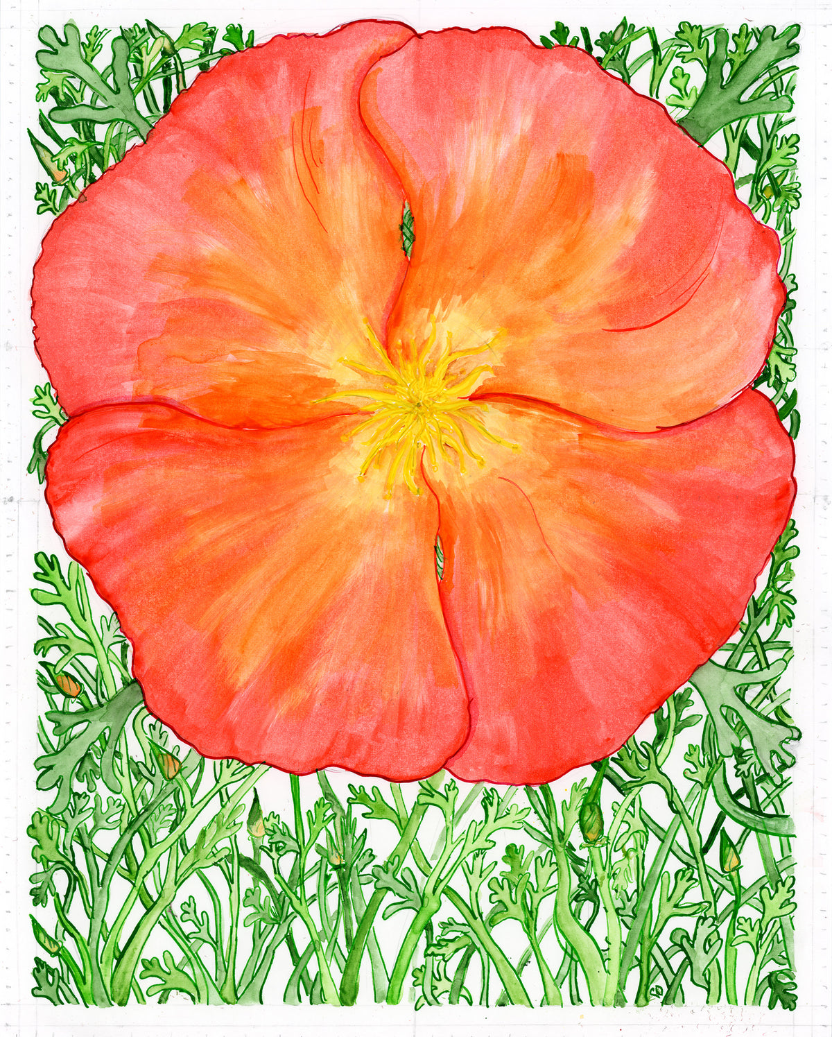 Land of Dreams - Original Watercolor and Ink Painting