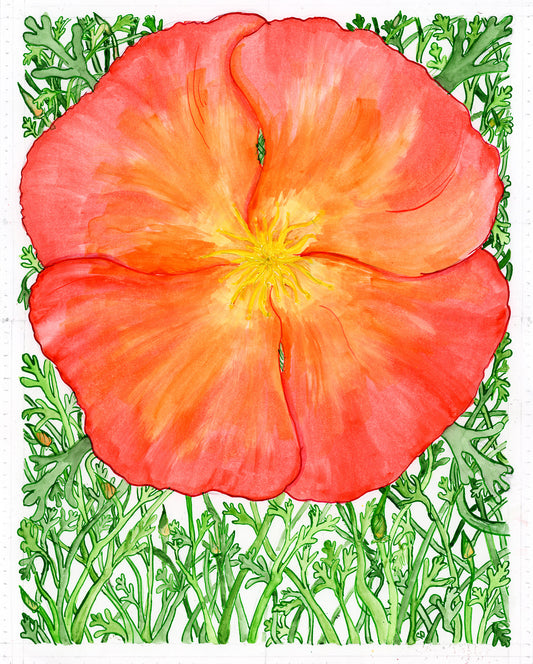 Land of Dreams - Original Watercolor and Ink Painting